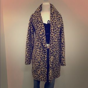 Calvin Klein longline leopard jacket